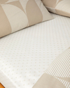 Circle Loop Kolay Ütülenir Çift Kişilik Nevresim Takımı 200x220 cm Taş Rengi