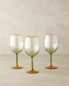 Citrus Cam 3'lü Kadeh 440 ml Amber-Yeşil