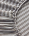 Classy Stripe Twill King Size Lastikli Çarşaf Antrasit