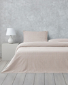 Clouded Grid İpliği Boyalı Tek Kişilik Nevresim Takımı 160x220 cm Bej