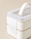 Collotte Plastik 4 Parça Lunch Box Saklama Kabı 10,5x17 cm Krem