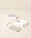 Collotte Plastik 4 Parça Lunch Box Saklama Kabı 10,5x17 cm Krem