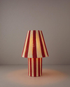 Colorful Striped Kağıt İp Abajur 12x25x43 cm Kırmızı - Krem