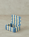 Colorful Striped Kağıt İp Dekoratif Kutu 11x15x5 cm Lacivert