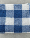 Comfort Plaid Baskılı Sherpa Battaniye Mavi