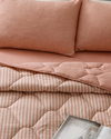 Comfy Stripe İpliği Boyalı Tek Kişilik Uyku Seti 160x220 cm Tarçın