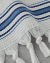 Cool Stripe Pamuklu Çizgili Banyo Havlusu Takımı Ekru - Mavi