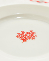 Coral Bone Porselen Pasta Tabağı 17 cm Beyaz - Kırmızı