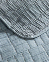 Cosy Rectangles Dolgulu Jakarlı Çift Kişilik Yatak Örtüsü Takımı Mavi