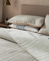 Cosy Rectangles Dolgulu Jakarlı Çift Kişilik Yatak Örtüsü Takımı Antrasit