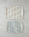 Cosy Stripe Melamin 2'li Tepsi 42x31 cm + 25x38 cm Mavi