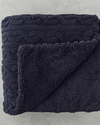 Cozy Braid Kesme Sherpa Tv Battaniyesi Siyah