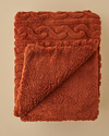 Cozy Braid Kesme Sherpa Tv Battaniyesi Terracotta