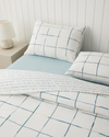 Cozy Check Kolay Ütülenir Çift Kişilik Nevresim Takımı 200x220 cm Mavi-Sarı