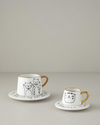 Cute Cat New Bone China 2 Parça 1 Kişilik Çay Fincanı Takımı 320 ml Siyah-Gold