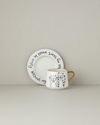 Cute Cat New Bone China 2 Parça 1 Kişilik Çay Fincanı Takımı 320 ml Siyah-Gold
