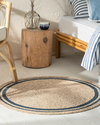 Daina Dekoratif Jüt Kilim Naturel-Mavi
