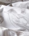 Dainty Bird Pamuk Saten Çift Kişilik Çarşaflı Nevresim Takımı 200x220 cm Gri