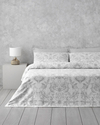 Dainty Bird Pamuk Saten Çift Kişilik Nevresim Takımı 200x220 cm Gümüş