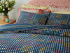 Daisy Patchwork Pamuklu Tek Kişilik Nevresim Seti Lacivert