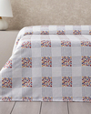Daisy Plaid Baskılı Pamuklu Tek Kişilik Pike 150x220 cm Mavi