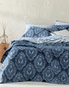 Deep Damask Çok Amaçlı Tek Kişilik Yatak Örtüsü Takımı 160x220 cm Lacivert