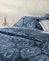 Deep Damask Çok Amaçlı Tek Kişilik Yatak Örtüsü Takımı 160x220 cm Lacivert