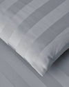 Deluxe Çizgili Pamuk Saten Çift Kişilik Çarşaflı Nevresim Takımı 200x220 cm Gri