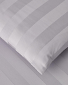 Deluxe Çizgili Pamuk Saten King Size Nevresim Takımı 240x220 cm Açık Leylak