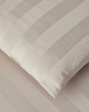 Deluxe Çizgili Pamuk Saten King Size Nevresim Takımı 240x220 cm Fildişi