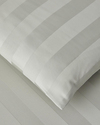 Deluxe Çizgili Pamuk Saten King Size Nevresim Takımı 240x220 cm Açık Yeşil