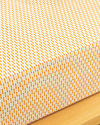 Diamond Stripe Kolay Ütülenir Çift Kişilik Lastikli Çarşaf Sarı
