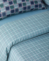 Dotty Gingham Kolay Ütülenir Çift Kişilik Nevresim Takımı 200x220 cm Koyu Mavi-Yeşil