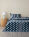 Dotty Gingham Kolay Ütülenir Tek Kişilik Nevresim Takımı 160x220 cm Koyu Mavi-Yeşil