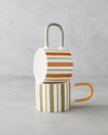 Dreamline New Bone China Kupa 290 ml Koyu Yeşil-Turuncu
