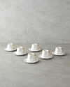Dreampetal New Bone China 12 Parça 6 Kişilik Kahve Fincan Takımı 80 ml Mavi