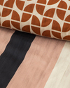 Dynamic Square Dijital Baskılı Soft Cotton King Size Nevresim Seti Bej – Terracotta