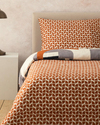 Dynamic Square Dijital Baskılı Soft Cotton King Size Nevresim Seti Bej – Terracotta