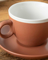 Edno Stoneware 4 Parça 2 Kişilik Çay Fincanı Takımı Kahve-Pudra