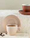 Edno Stoneware 4 Parça 2 Kişilik Kahve Fincan Takımı Kahve-Pudra