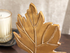 Elegant Leaf Dekoratif Obje Gold