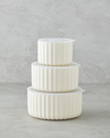 Elvira New Bone China 3'lü Saklama Kabı 300 ml-600 ml-800 ml Krem