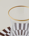 Emberly Cam 4 Parça 2 Kişilik Çay Seti 165 ml Kahverengi-Gold