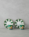 Emberlyn New Bone China 4 Parça 2 Kişilik Kahve Fincan Takımı 90 ml Yeşil