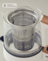 English Home CMK 6001 Cam Çay Makinesi ve Kettle Beyaz-Bakır