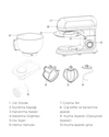 English Home SMR 3002 Kıyma Aparatı Uyumlu Stand Mikseri 7 L Kırmızı