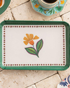 Exotic Flower Melamin Tepsi Yeşil