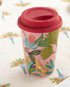Exotic Jungle New Bone Silikon Kapaklı Travel Mug 400 ml Pembe