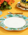 Exotic Leaves New Bone China Supla Açık Mavi