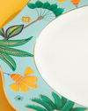 Exotic Leaves New Bone China Supla Açık Mavi